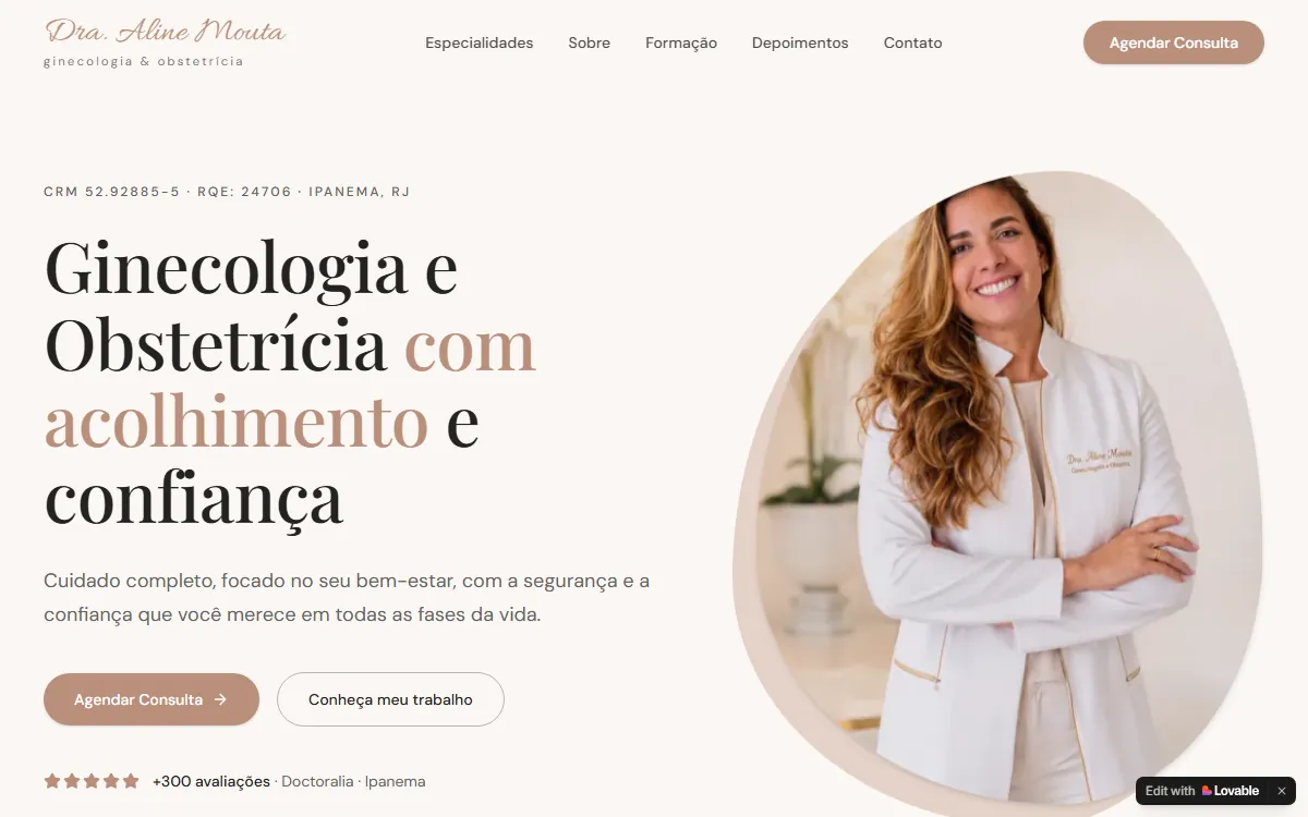 Site da Dra. Aline Mouta
