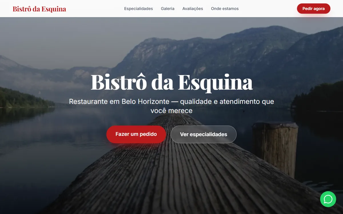Site Bistrô da Esquina