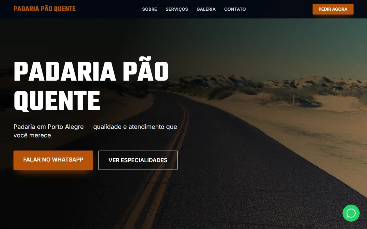 Site Padaria Pão Quente