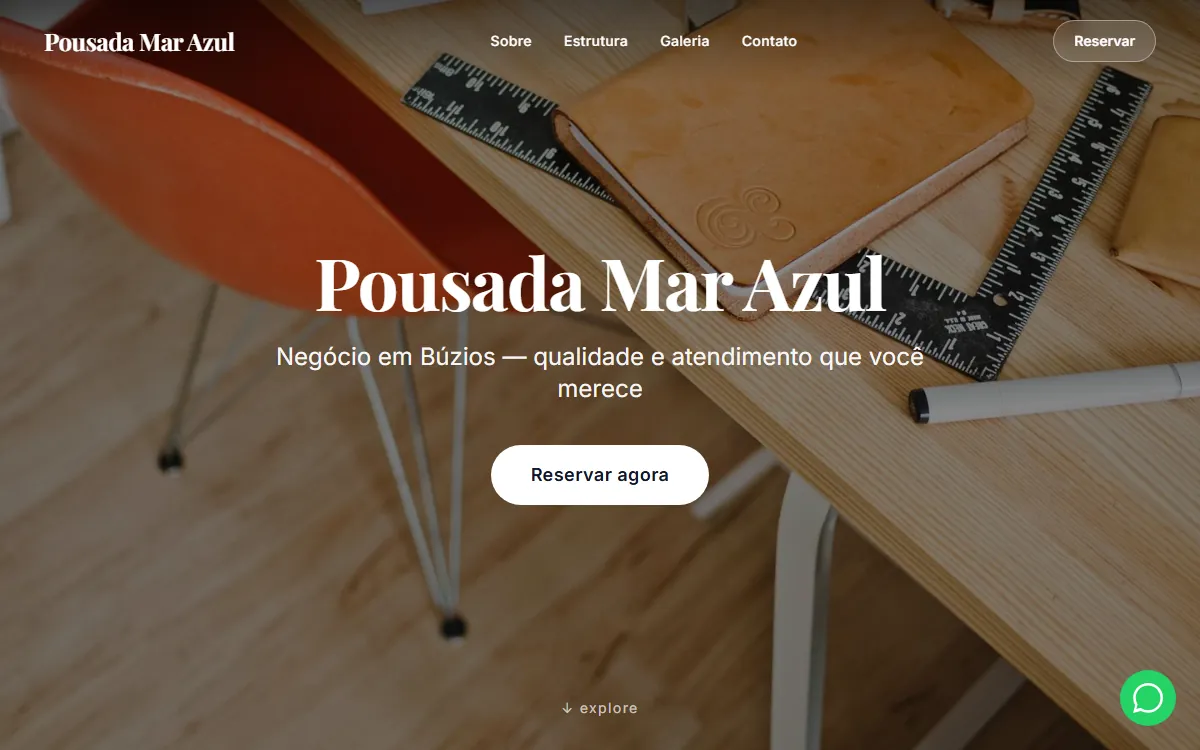 Site Pousada Mar Azul