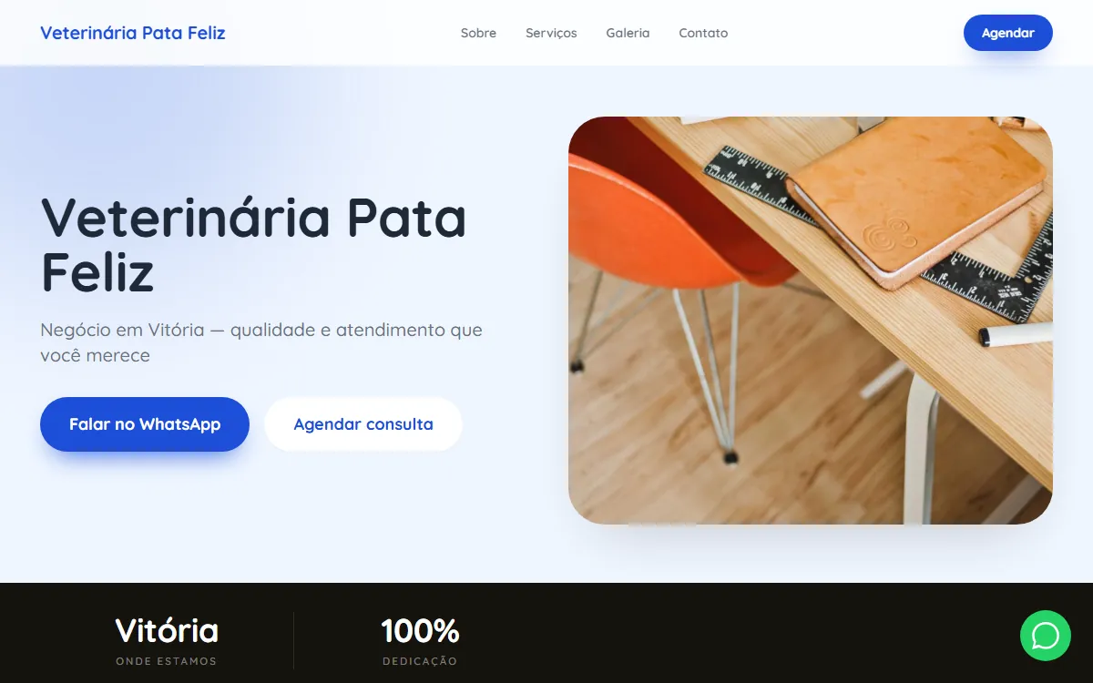 Site Veterinária Pata Feliz